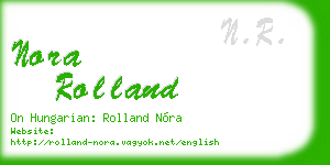 nora rolland business card